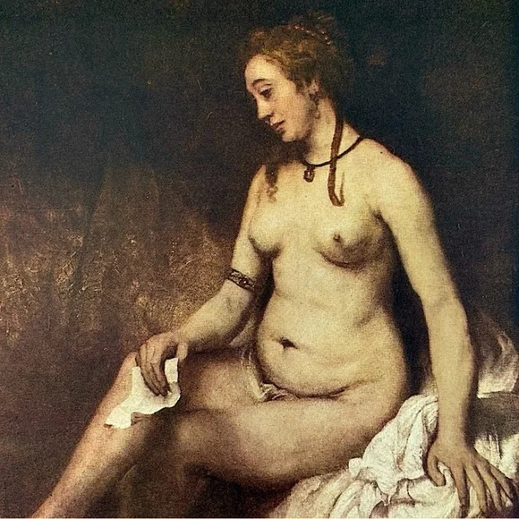 BATHSHEBA, 1654 REMBRANDT Original Vintage Fine Art Print USA Printed Antique